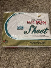 NWT Vintage Kmart White Double/Full Fitted Sheet No-Iron Permanent Press 54 x75 picture