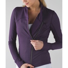 Lululemon Precision Jacket Luon 4 Purple Chain Link Zinfandel Moto Yoga Active picture