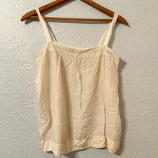 Antique Edwardian 1920s Corset Cover Camisole Lace Ivory Silk Lingerie Bridal picture