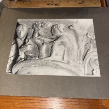 Church of St. Peter Column Relief Melle France Vintage French Architecture Photo picture