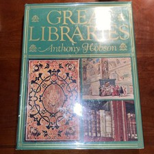 VINTAGE 1970 - Great Libraries by Anthony Hobson Illustrated Hardcover picture
