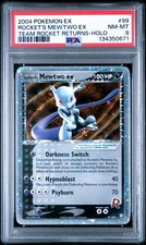 2004 Pokemon EX Team Rocket Returns #99 Mewtwo Holo PSA 8 NM-MT SWIRL 🌀 picture
