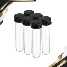 6 Pack 30ml Plastic Test Tubes with Screw Caps 109x27mm Tubes Black picture
