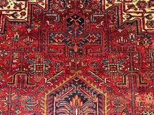 VINTAGE HERIZ RUG 7x11 handmade oriental handwoven ANTIQUE geometric 8x11 8x10 picture