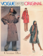 FF Vtg Christian Dior VOGUE PARIS ORIGINAL Women's Coat Pattern SZ 12*B 34 picture