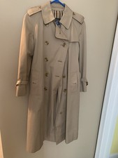 Vintage Burberry Trench Coat Button Down Belted 2 Pockets Classy Women’s Sz 8 picture