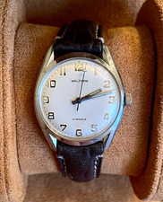 Vintage Waltham France 17J Manual Wind Watch Arrow Seconds Italian Strap  34mm picture