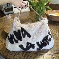 Vintage Juicy Couture Bag Viva La Juicy Rabbit fur Baby Pink Graffiti Fluffy picture