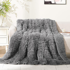 Luxury Reversible Sherpa Weighted Blanket 20lbs, Super Soft Fuzzy Grey 60x80 picture