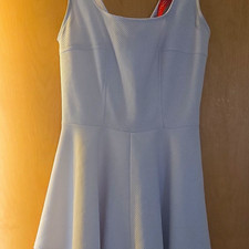 Akira Chicago White Fit & Flare Dress Scoop Neck Sleeveless Zip Short Size S picture