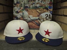 Detroit Stars Negro Leagues Cream Navy New Era 59Fifty Fitted Hat sz 7 picture
