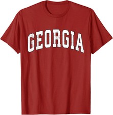 GA Georgia Vintage Red Style Tees for Men Women Boy Girl Kid T-Shirt picture