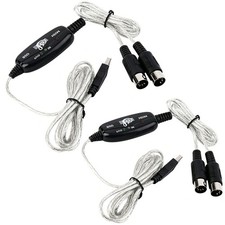 2Pcs USB MIDI Interface Cable 5-Pin IN-OUT Converter for Piano Keyboard to PC picture