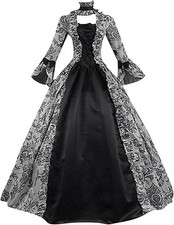Victorian Dress for Women Plus Size Renaissance Costume Gown Gothic Medieval His picture