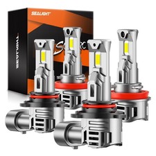 SEALIGHT 9005 H11 LED Bulbs Combo, 100000LM 10X Super Bright 6500K White, HB3 picture