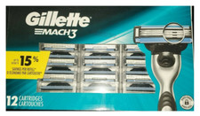 Mens Gillette MACH3 Refills Razor Blades - 12 Cartridges BLISTER picture