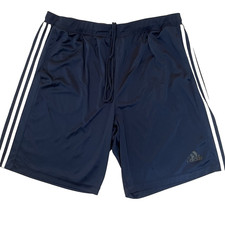 VTG Adidas Climalite Shorts Men's 2XL Blue White Stripes Pockets Loose Fit picture