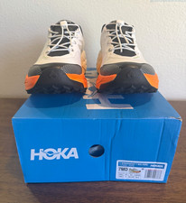HOKA Speedgoat 7 Men's Low Top Lace-Up Athletic Sneakers White/Gray/Orange picture