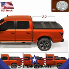 6.5ft 6.6ft Tri-Fold Hard FRP Tonneau Cover Fit For 04-14 Ford F-150 Truck Bed picture