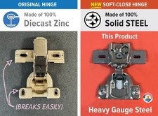 MEPLA 698.243.59.00 Soft-Close Hinge Replacement | Adjustable | Steel Upgrade picture