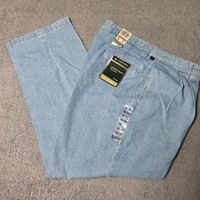 Dockers Mens 36x31 Pants Blue Pleated Relaxed Fit Authentic Denim Light Wash NEW picture