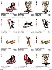 DRIPPING SHOE COLLECTION EMBROIDERY MACHINE  DESIGNS PES JEF HUS EXP DST VIP USB picture