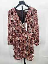 NWT NSR Womens Paisley Printed Wrap Knee Length Dress Multi Size M picture