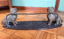 Maitland-Smith Bronze Double-Pug Boot Scraper picture