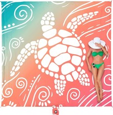 Beach Blanket Waterproof Sandproof Oversized 8 ft x 7 ft Microfiber Polyester picture