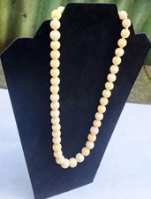Antique Hand Carved Graduated Bead Necklace 23