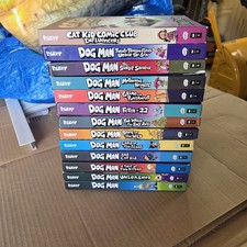 Lot of 12 Hardcover Dog Man Books #1 - #12 + Cat Kid Book Lot Set Of 13 picture