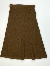 NWT H&M Premium Selection Knit Alpaca Blend Flared Knit Skirt Brown L picture