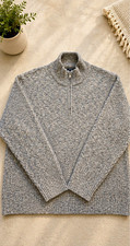 Abercrombie & Fitch Men’s Oversized Brown 1/4 Zip Mock Neck Knit Sweater L picture