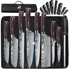 9PCS Handmade HAND FORGED DAMASCUS STAINLESS STEEL CHEF KNIFE Set Kitchen Knives picture