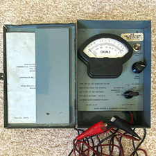 Vtg 1962 Military Allen Electric 30-84 Ohmmeter Continuity Light WORKS w/ Case picture