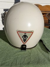 Vintage 1971 Arthur Fulmer AF40 Motorcycle Helmet Classic White Size Large picture