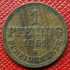 Germany, Hannover 1861-B Copper 1 Pfennig. George V. KM# 233 picture