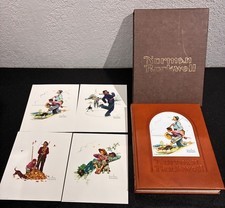 Norman Rockwell's America Limited Ed- Finch 1975 Leather Hardcover W/ 4 Prints picture