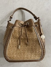 Brahmin Melinda HoneyBrown Sandalwood Leather Bucket Bag picture