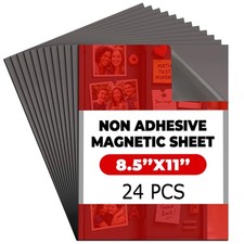 Copkim 24 Pack Non-Adhesive Magnetic Sheets 8.5 x 11 inches, Black, Gray picture