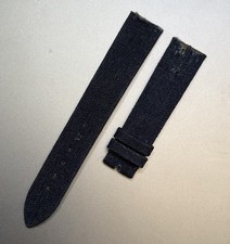 Genuine Corum Blue Denim & Leather 18mm Watch Strap Band Swiss Made NOS OEM picture