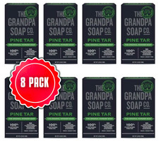 The Grandpa Soap Co. Pine Tar Bar Soap for Men 3 in - 8 PACK picture