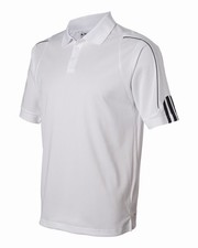 Adidas A76 Men's Climalite 3-Stripes Men's Golf Polo Shirt White Size 3XL picture