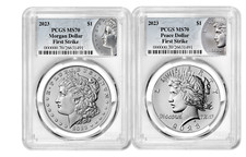 2023 Morgan and Peace Silver Dollar 2 Coin Set PCGS MS70 FIRST STRIKE picture