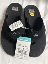 Reef Flip Flop Sandals With Bottle Opener Black Size 10 Men’s picture