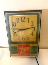Vintage 1970s 7Up Lighted Wall Clock Advertising Sign - Code #7195 - Works picture