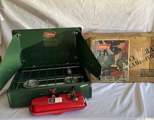 Rare Vntg Coleman Model 425F Dual 2 Burner Green Camp Stove  NEW Never Fired ❤️ picture