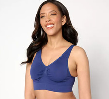 Anybody Women Bra Sz 3X Intimates Wirefree Cuplift Seamless Indigo Blue A639397 picture