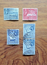 Aden QE2 Stamp Mix – 15c, 25c, 35c Dhow & 50c Map – 1953–1965 – Used picture