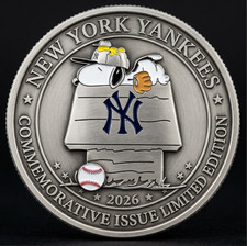 New Popular Snoopy NY Baseball Sport Lovers  Commemorative Coin P198 picture
